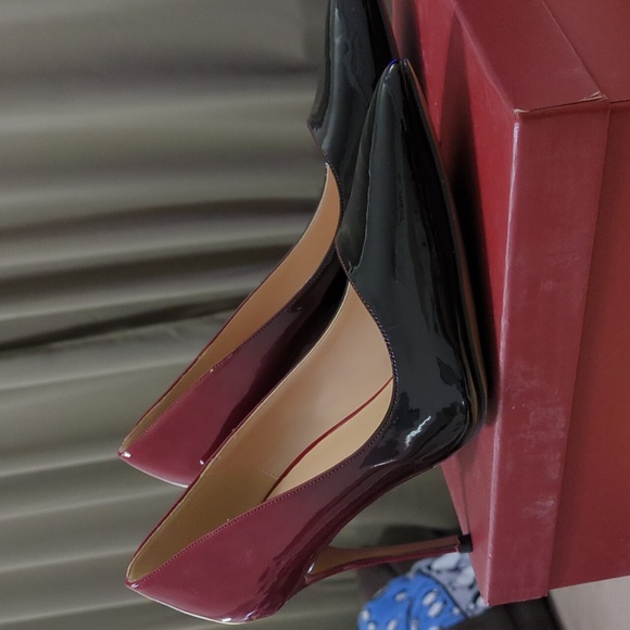 Hombre Red And Black Stiletto 4 Inch Heels Size 10.5 - Picture 2 of 9